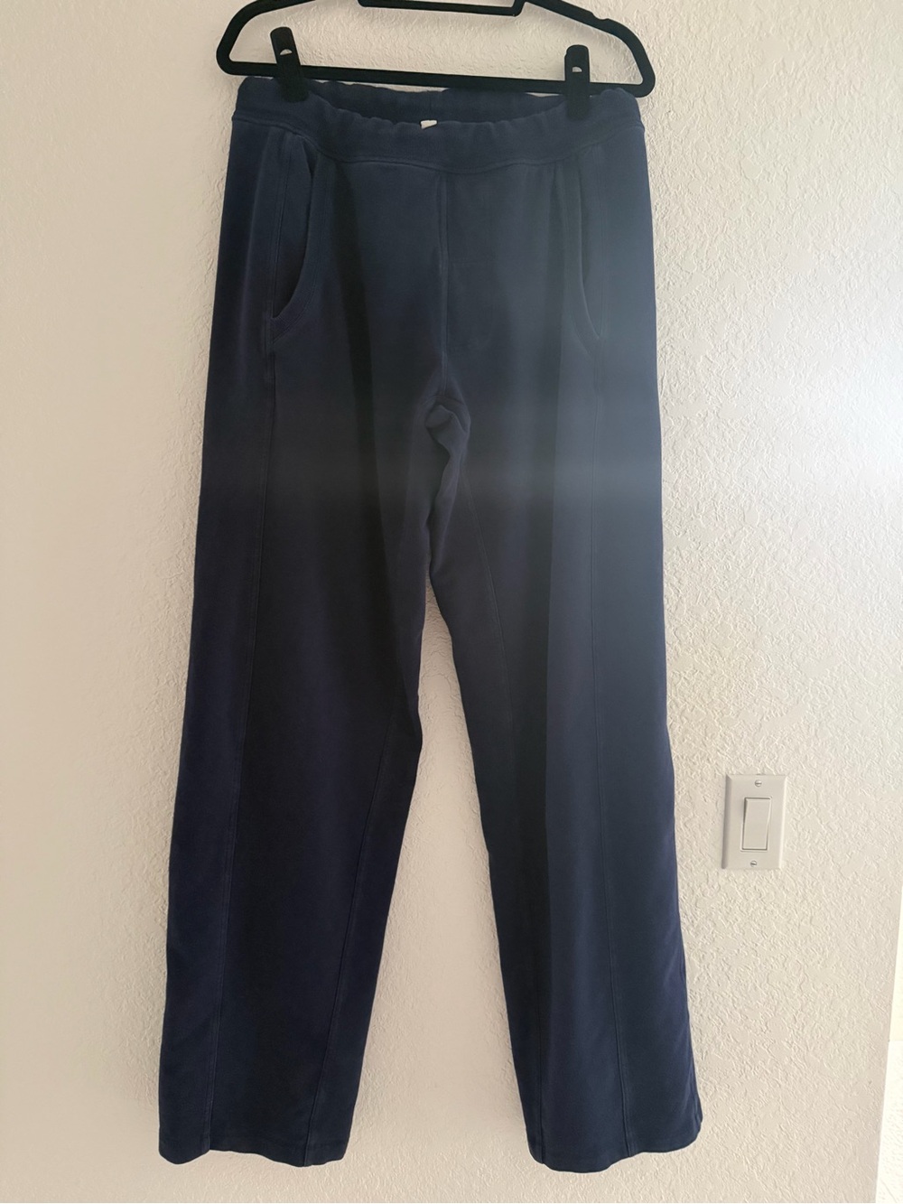 Lululemon Crop Joggers Navy Blue Neon Drawstring Size L